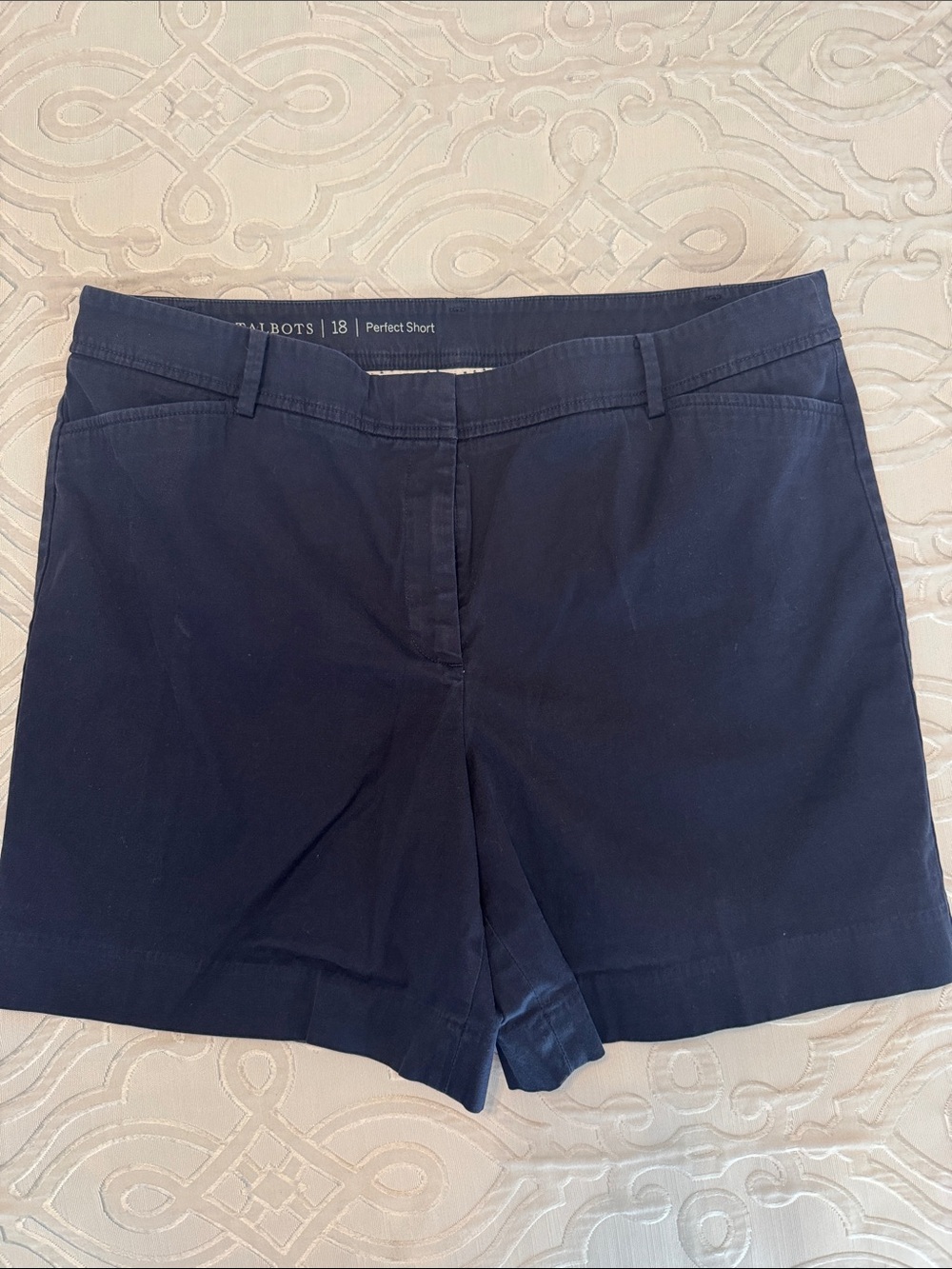 Talbots Navy Perfect Short - Classic Navy Chino Bermudas